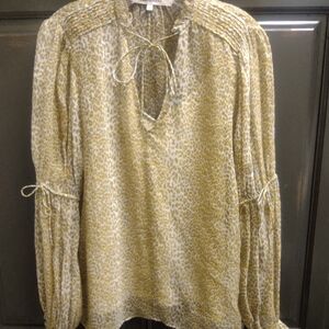 Diane Von Furstenberg Gold Leopard Blouse